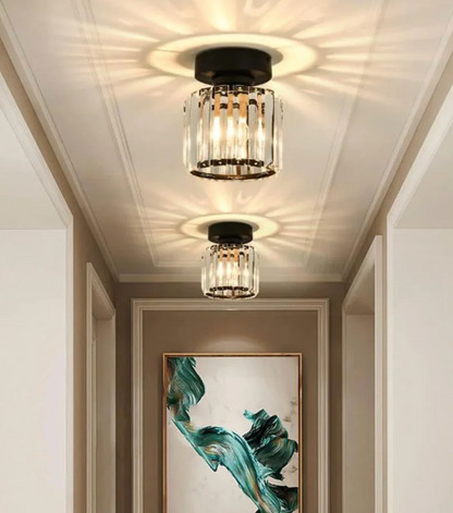 Plafon kryształowy glamour – nowoczesna lampa sufitowa z transparentnym kloszem