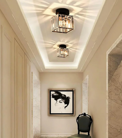 Plafon kryształowy glamour – nowoczesna lampa sufitowa z transparentnym kloszem