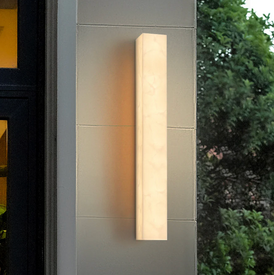 Kinkiet ścienny LED z kamienia naturalnego – pionowa lampa ścienna premium