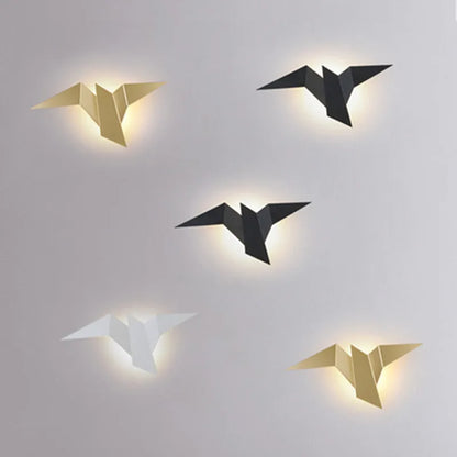Nowoczesna lampa ścienna LED origami ptak – kinkiet dekoracyjny
