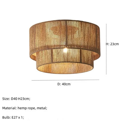 Lampa sufitowa boho z naturalnym sznurkiem