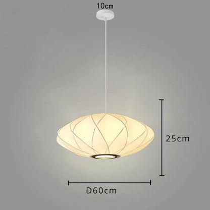 Nowoczesna Lampa Wisząca z Tkaninowym Kloszem