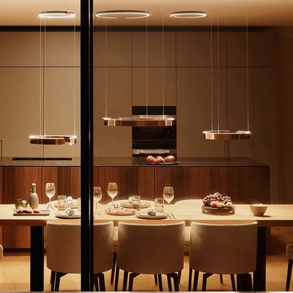 Nowoczesny żyrandol LED w kształcie pierścienia – elegancka okrągła lampa sufitowa