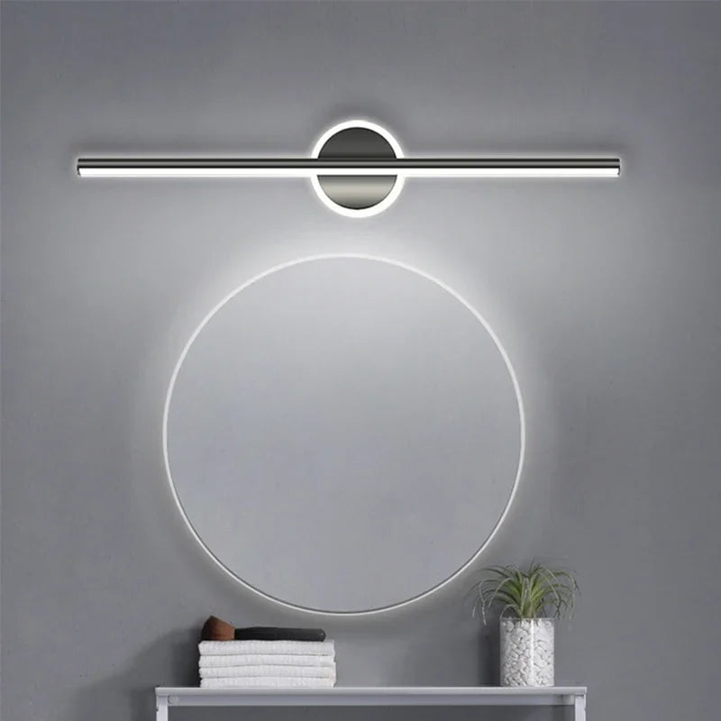 Nowoczesna Lampa Ścienna LED w Kształcie Linii z Okrągłym Elementem – Designerskie Oświetlenie