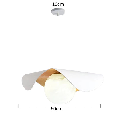 Designerska Lampa Wisząca z Kloszem w Kształcie Kuli i Falującą Osłoną