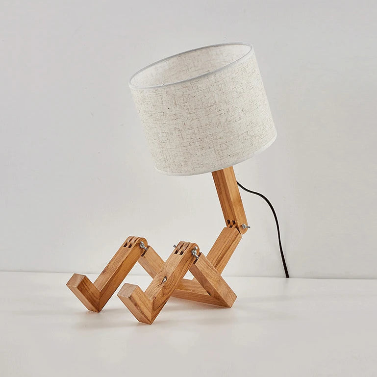 Designerska lampa stołowa drewniana – regulowana, nowoczesna forma drewniany robót