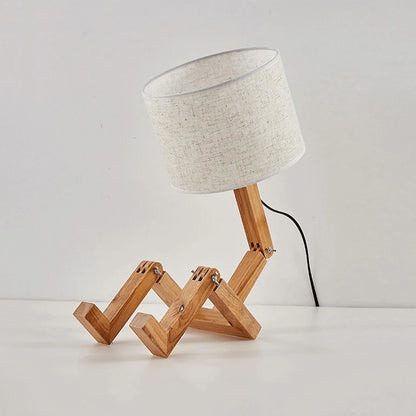 Designerska lampa stołowa drewniana – regulowana, nowoczesna forma drewniany robót
