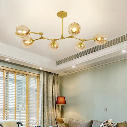 Designerski żyrandol molekularny 8-ramienny – nowoczesna lampa sufitowa LED