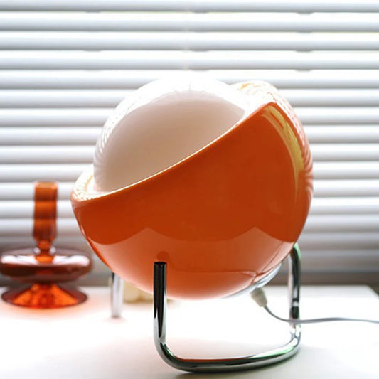 Designerska lampa stołowa w kształcie półkuli Bauhaus – retro LED na metalowym stojaku