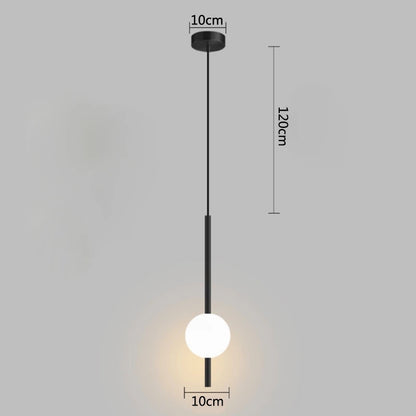 Nowoczesna złota lampa wisząca z kloszem kulistym | Minimalistyczna lampa sufitowa LED