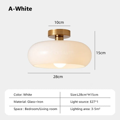 Lampa wisząca z opalizującym kloszem – elegancki akcent w stylu retro Bauhaus