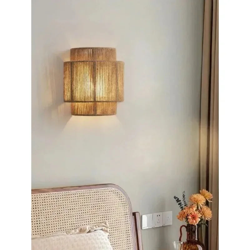 Kinkiet Hikari boho z naturalnego sznura