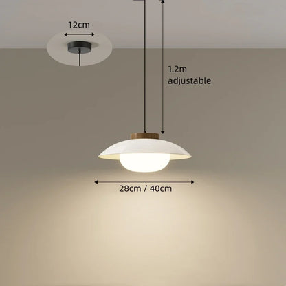 Nowoczesna Szklana Lampa Wisząca – Minimalistyczny Design z Drewnianym Akcentem