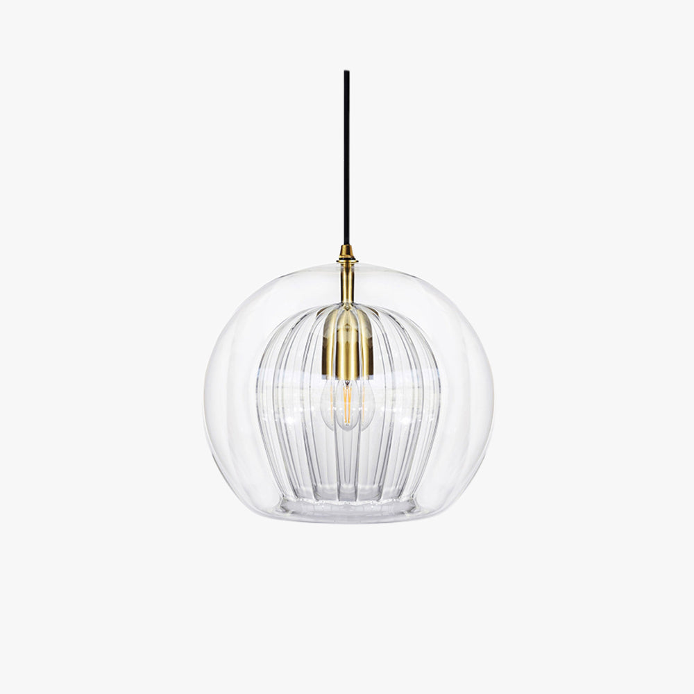 Szklana lampa wisząca June Globe przezroczysta i bursztynowa 1