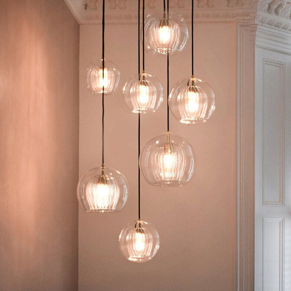 Szklana lampa wisząca June Globe przezroczysta i bursztynowa 3