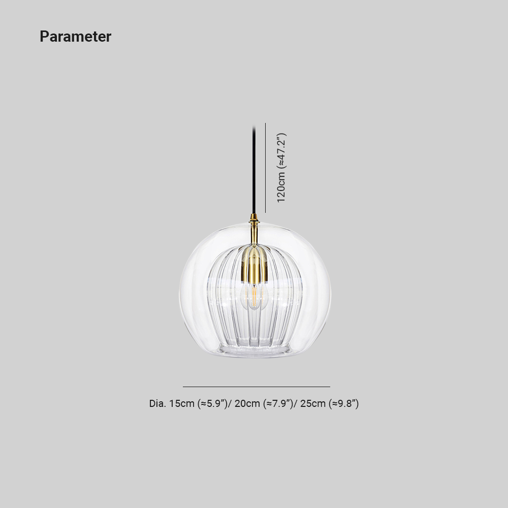 Szklana lampa wisząca June Globe przezroczysta i bursztynowa 4