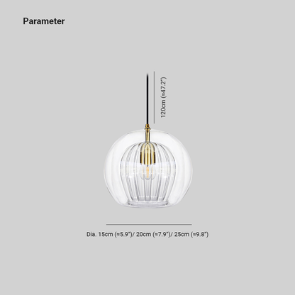 Szklana lampa wisząca June Globe przezroczysta i bursztynowa 4