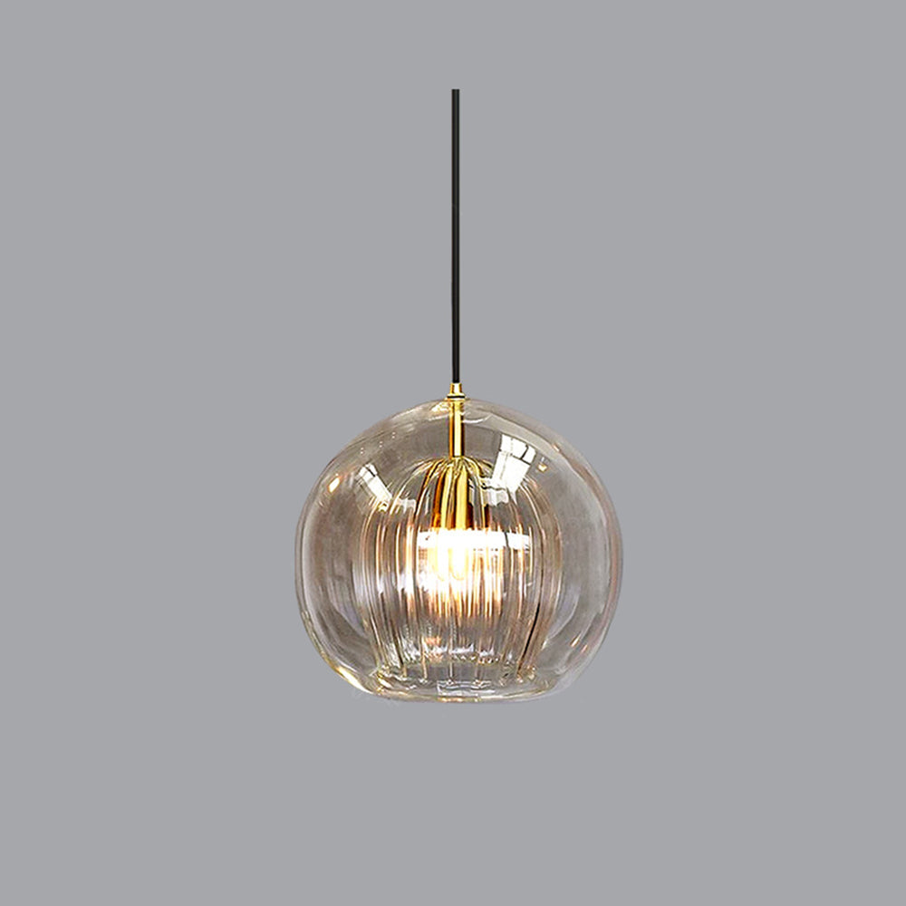 Szklana lampa wisząca June Globe przezroczysta i bursztynowa 5