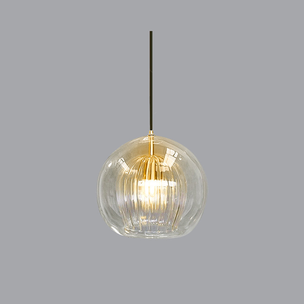 Szklana lampa wisząca June Globe przezroczysta i bursztynowa 6