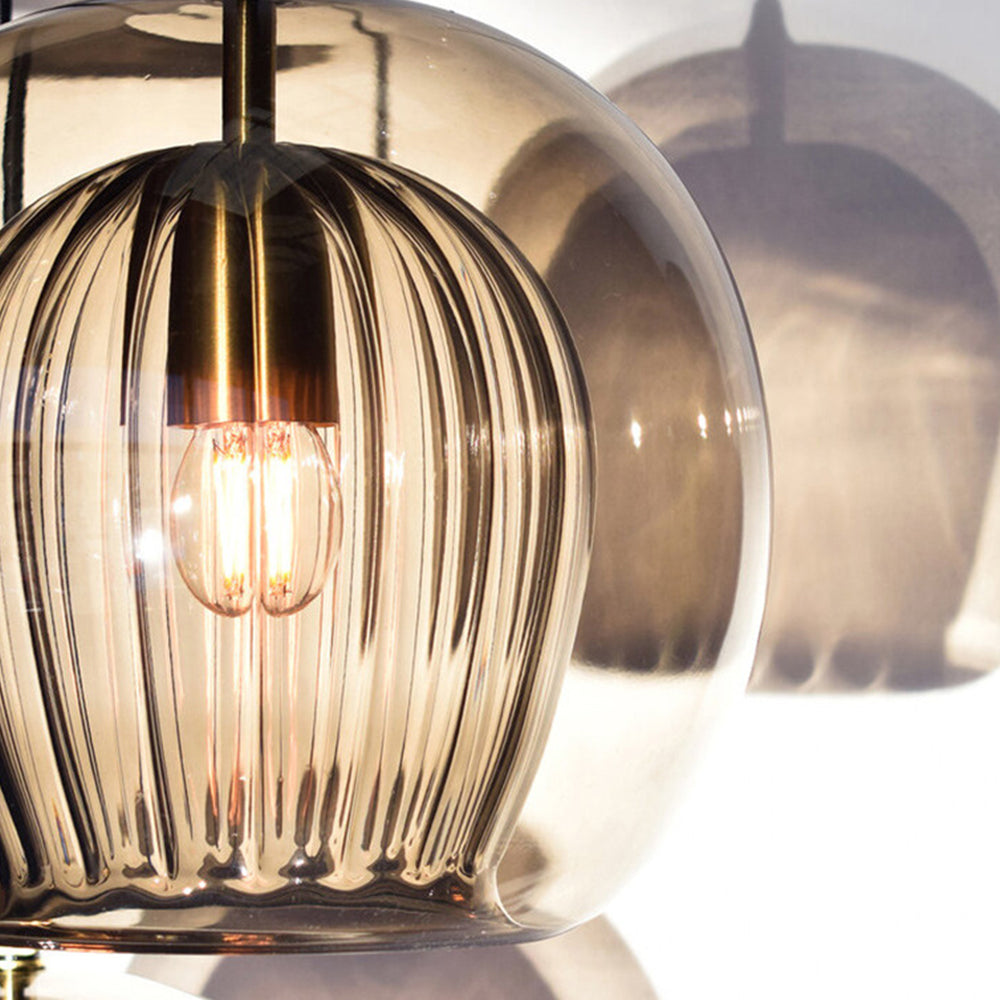Szklana lampa wisząca June Globe przezroczysta i bursztynowa 8
