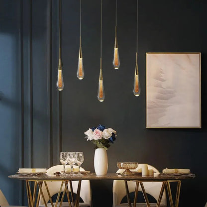 Złota lampa wisząca Teardrop 10