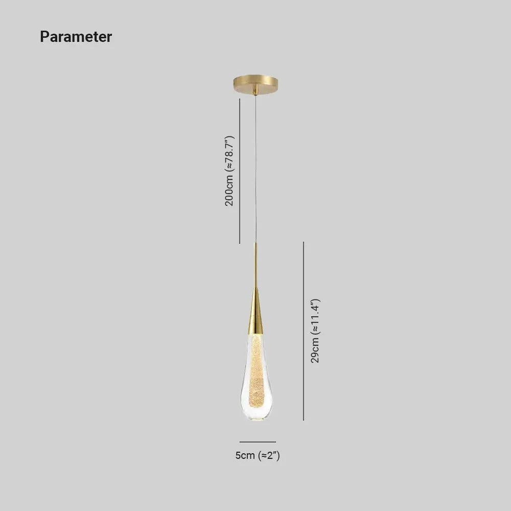 Złota lampa wisząca Teardrop 15