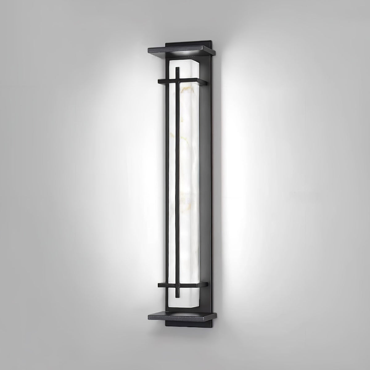 Zewnętrzna lampa ścienna Ray Square imitacja alabastru wodoodporna 20