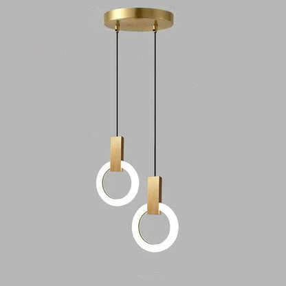 Nowoczesna lampa wisząca LED złoty pierścień