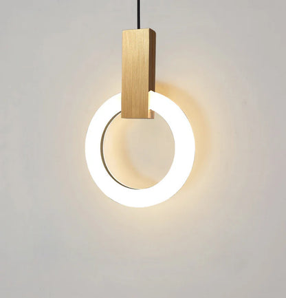 Nowoczesna lampa wisząca LED złoty pierścień