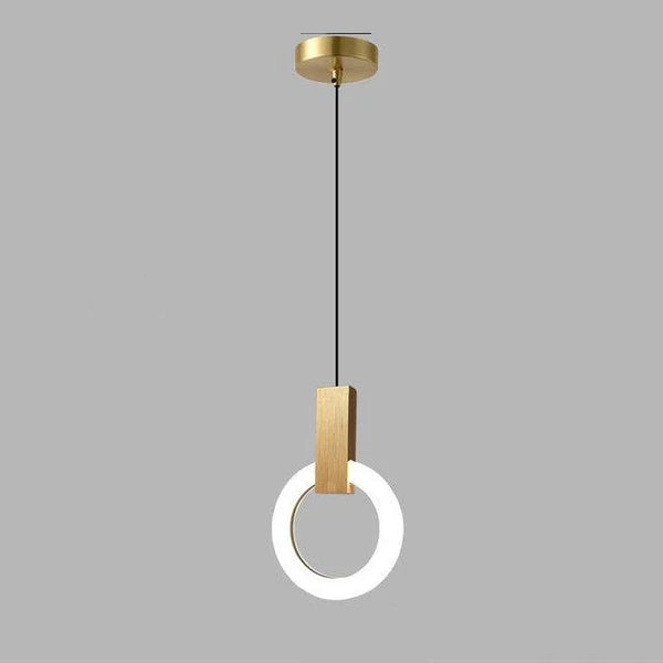 Nowoczesna lampa wisząca LED złoty pierścień