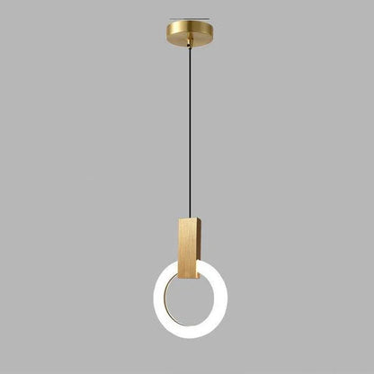 Nowoczesna lampa wisząca LED złoty pierścień
