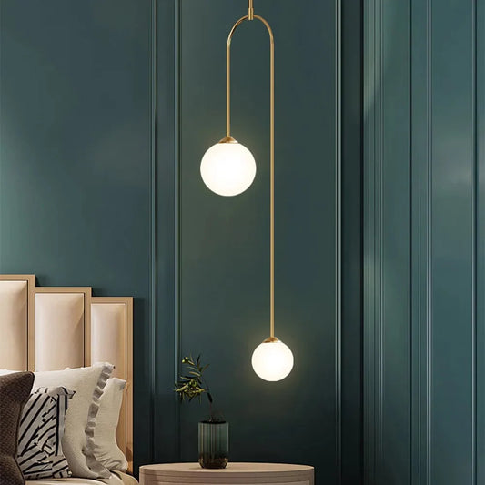 Nowoczesna Lampa Wisząca LED – Minimalistyczny Design z Kulistymi Kloszami