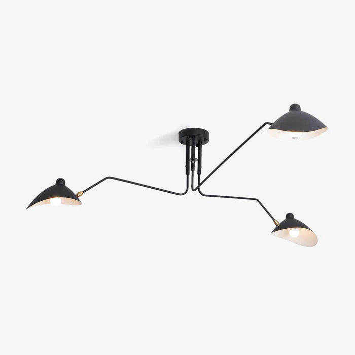 Czarna lampa sufitowa z obrotowymi ramionami – nowoczesny design