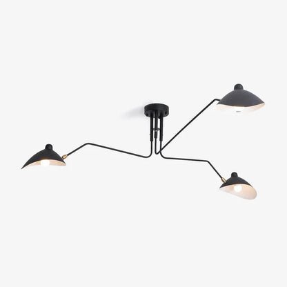 Czarna lampa sufitowa z obrotowymi ramionami – nowoczesny design