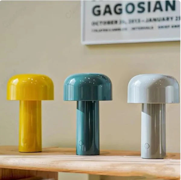 Nowoczesna lampa stołowa LED typu „grzybek” – przenośna, ładowalna, dotykowa