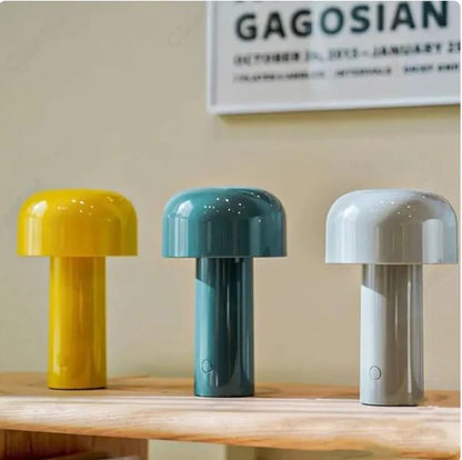 Nowoczesna lampa stołowa LED typu „grzybek” – przenośna, ładowalna, dotykowa