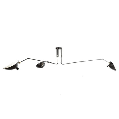 Czarna lampa sufitowa z obrotowymi ramionami – nowoczesny design