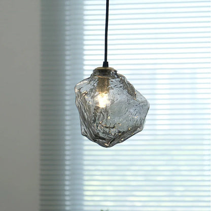 Nowoczesna Lampa Wisząca z Nieregularnym Szklanym Kloszem