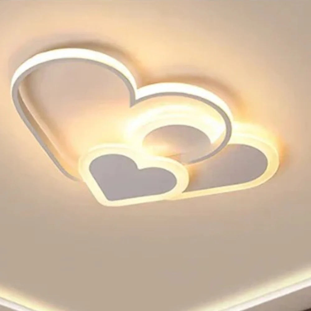 Nowoczesna Lampa Sufitowa LED w Kształcie Serc do Pokoju Dziecięcego
