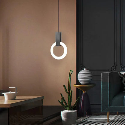 Nowoczesna lampa wisząca LED złoty pierścień