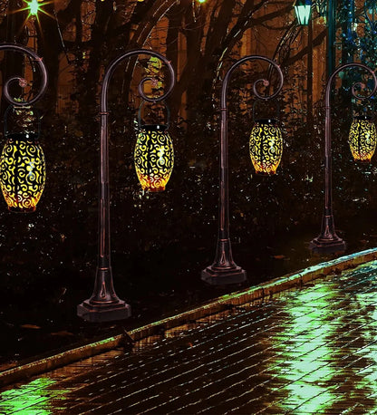 Solarny lampion ogrodowy LED – dekoracyjna latarnia z efektem wzoru cieni, do użytku zewnętrznego