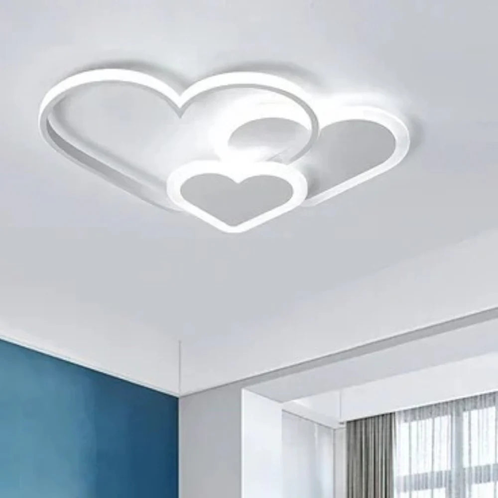 Nowoczesna Lampa Sufitowa LED w Kształcie Serc do Pokoju Dziecięcego