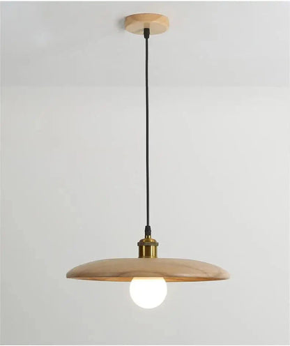 Skandynawska lampa wisząca z drewna – Minimalistyczna lampa sufitowa