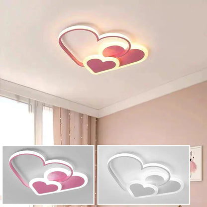 Nowoczesna Lampa Sufitowa LED w Kształcie Serc do Pokoju Dziecięcego