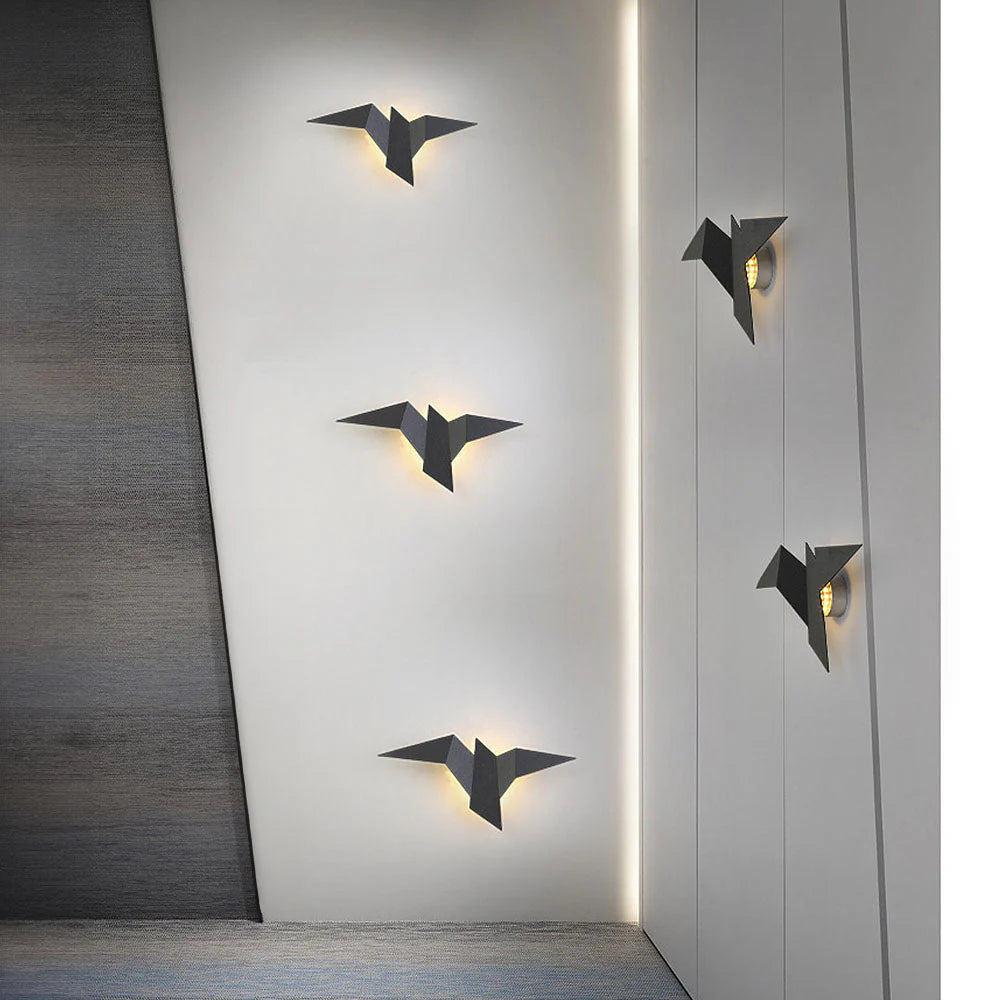 Nowoczesna lampa ścienna LED origami ptak – kinkiet dekoracyjny