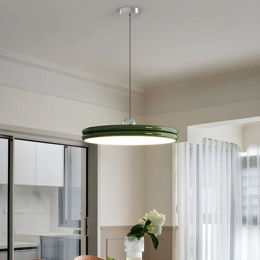 Nowoczesna Lampa Wisząca w Kształcie Dysku – Minimalistyczne Oświetlenie LED do Jadalni i Salonu