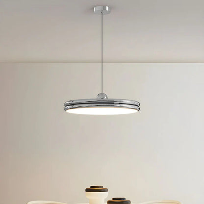 Nowoczesna Lampa Wisząca w Kształcie Dysku – Minimalistyczne Oświetlenie LED do Jadalni i Salonu