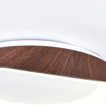 Skandynawska lampa sufitowa LED – Nowoczesna lampa natynkowa z efektem drewna