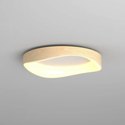 Skandynawska lampa sufitowa LED – Nowoczesna lampa natynkowa z efektem drewna