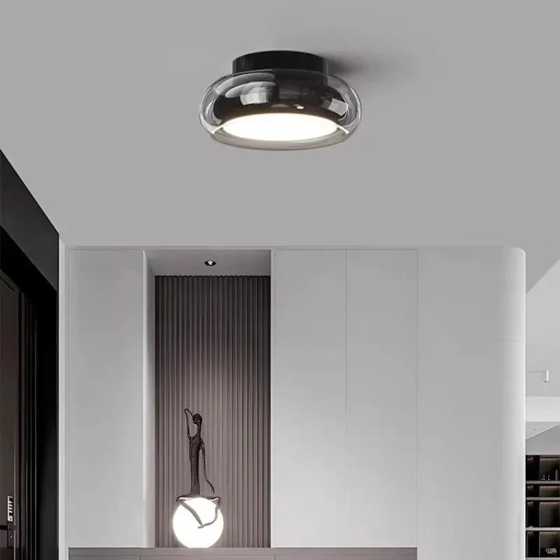 Nowoczesny Plafon Lampa Sufitowa ze Szklanym Kloszem